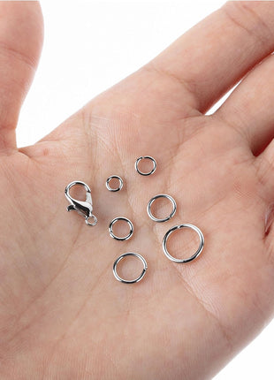 Mr. Pen- Open Jump Rings, Silver, 1014 pcs, 6 Sizes Open Jump Rings for Jewelry Making, Silver Jump Rings and Lobster Clasps
