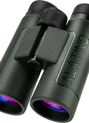 Alatino 12x42 High Powered Binoculars with Harness, Optical Solution Features Bak-4 Prisms & FMC Lens for Bird Watching, Hunting, Extended Travel and Cruise (Green)