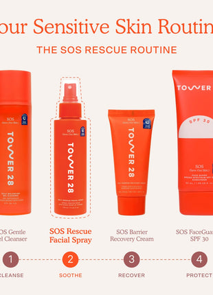 Tower 28 SOS Daily Rescue Facial Spray - Hypochlorous Acid Spray to Help Reduce Redness, Calm Irritation + Alleviate Flare-Ups - Soothing + Purifying Face Toner - Everyday Skin Care Essential (4 oz)