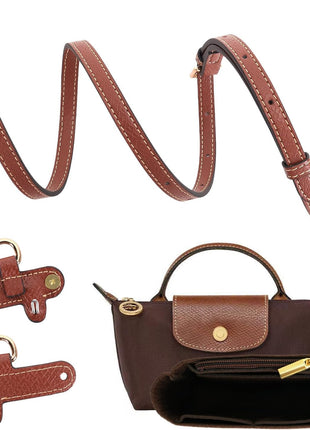2Sets Shoulder Strap for Longchamp Bag Women, Purse Organizer, No-Punch Length Adjustable Leather Replacement Strap