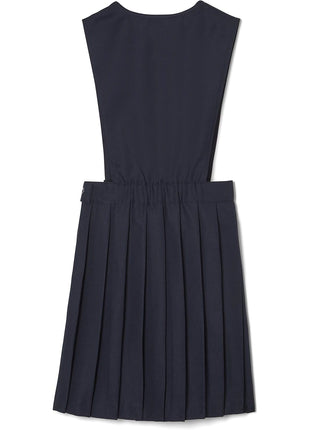 French Toast Big Girls' V-Neck Pleated Jumper, Navy, 8