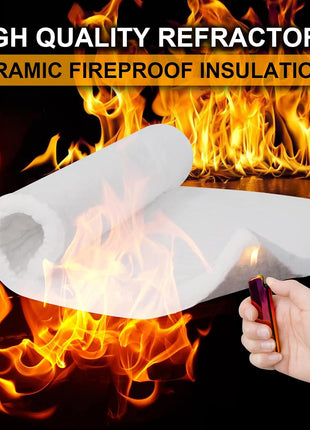 Ceramic Fiber Insulation Blanket, 24"x15.7"x1" Thick | 2600F Fireproof Insulation, for Wood Stove Baffle, Fireplace, Pellet Stove, Chimney, Furnace, Boiler, Pizza Ovens and Forge