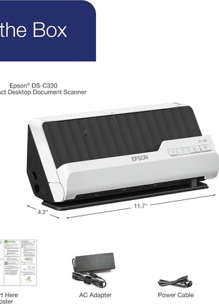 Epson DS-C330 Duplex Compact Desktop Document Scanner with Auto Doc Feeder (ADF)