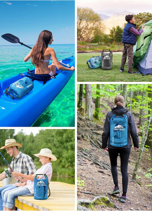 HEETA Dry Bag Waterproof for Women Men, 5L/10L/20L/30L/40L Roll Top Lightweight Dry Storage Bag Backpack with Phone Case for Travel Swimming Boating Kayaking Paddle Board Camping Beach Accessories