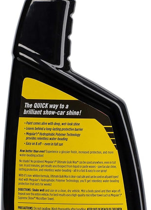 Meguiar's Ultimate Quik Wax, Durable Protection, Quick and Easy - 24 Oz Spray Bottle