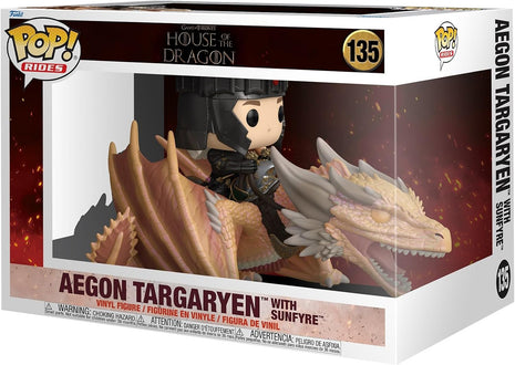 Funko POP! Rides: House of the Dragon - Aegon Targaryen with Sunfyre | Official Fantasy Merch - Collectable Vinyl Figurine for Shelf Display - Birthday Gift Idea for Fans and Collectors