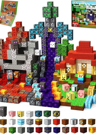 Magneverse 200Pcs Magnetic Blocks - Magnetic Building Blocks Toys for Kids | 0.8in Magnetic Cubes - Building Toys for Kids Ages 3+ , School STEM Learning Activities, Birthday Gifts for Boys Girls Age 3+
