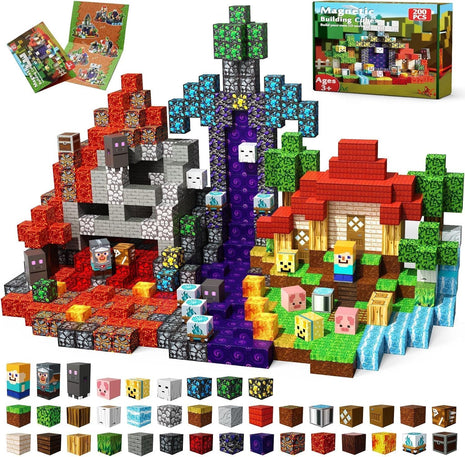 Magneverse 200Pcs Magnetic Blocks - Magnetic Building Blocks Toys for Kids | 0.8in Magnetic Cubes - Building Toys for Kids Ages 3+ , School STEM Learning Activities, Birthday Gifts for Boys Girls Age 3+