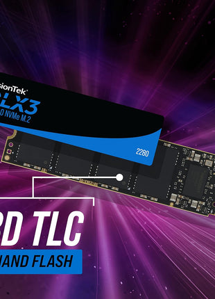 VisionTek 2280 DLX3 M.2 SSD - 512GB - PCIe Gen 3.0 x4 NVMe - 3300MB/s Read, 2900MB/s Write – Laptops, Gaming PCs, Compatible Consoles