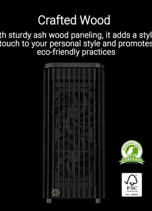 ASUS ProArt PA401 Wood Edition ATX PC Case Tempered Glass, Certified Wooden Front Panel, Prebuild Dual 160mm Fans, Power Button Lock, USB-C 20Gbps, Detachable PSU Bracket, 2 Year Warranty
