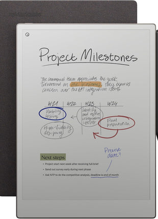 reMarkable Paper Pro with Marker Plus and Basalt Book Folio | 11.8" paper tablet with color display and reading light, e ink digital notebook for better thinking, writing, and reading