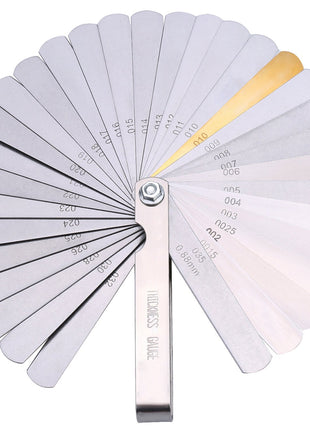 Stainless Steel Feeler Gauge Dual Marked Metric and Imperial Measuring Tool(0.04-0.88 mm, 32 Blades)
