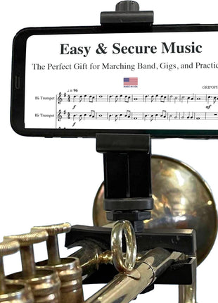 Gripophone Trumpet Phone Lyre - Securely Mount Your Phone to Your Horn, Easily Read Music from PDF, Take videos while playing, Made in USA!!