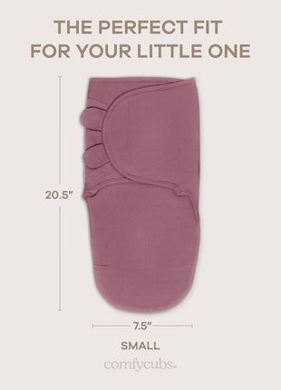 Comfy Cubs Easy Swaddle Blanket, 3 Pk S Velcro Swaddle Blush Mauve Mulberry