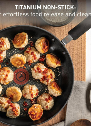 T-Fal Ultimate Hard Anodized Nonstick Fry Pan With Lid 12 Inch, Oven Broiler Safe 400F, Lid Safe 350F, Cookware, Pots and Pans, Kitchen Frying Pans, Skillets, Home, Dishwasher Safe, Onyx