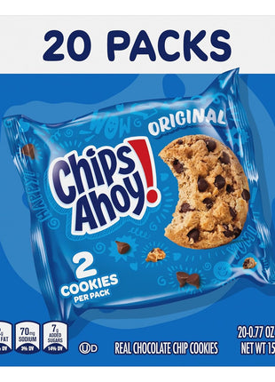 CHIPS AHOY! Original Chocolate Chip Cookies, 20 Snack Packs (2 cookies per pack)