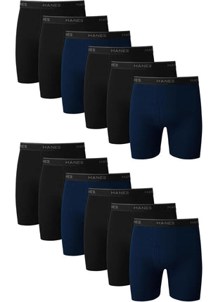 Hanes mens Underwear Boxer Briefs Pack, Cool & Breathable Cotton Moisture-wicking Underwear for Men, No Ride Up