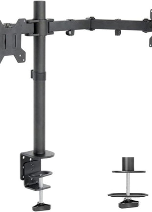 Freedom9 2XC Dual Monitor Mount Desk Clamp Mnt 17 Center Pole Max 32 Display