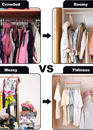 HEYHOUSE Closet Organizers and Storage,College Dorm Room Essentials,Pack of 6 Multifunctional Organizer Magic Space Saving Hangers with 9 Holes Storage Organization for Wardrobe Closet