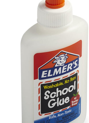 Elmer's bundle Washable Liquid School Glue, White, Dries Clear, 4 fl oz Plus Disappearing Purple Elmer's School Glue Stick, 7g, 2pk