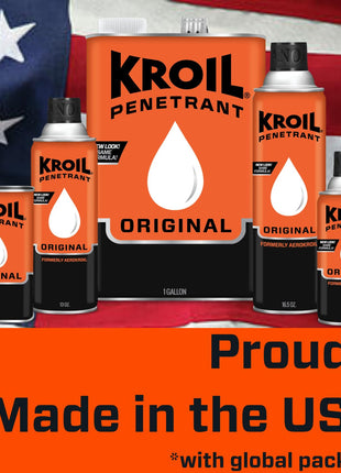 Kroil Original Penetrating Oil (Aerosol Spray-16.5oz Can-Single) | Penetrant for Rusted Bolts, Metal, Hinges, Chains, Moving Parts | Rust, Corrosion Inhibitor (KS162)