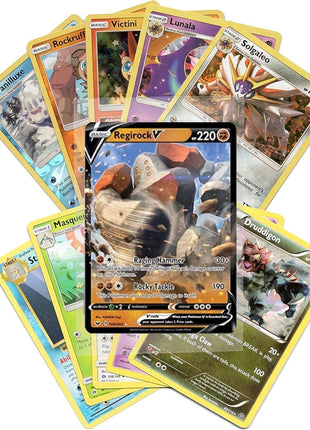 Pokemon Cards 50 Card Assorted Lot with Guaranteed V Pokemon