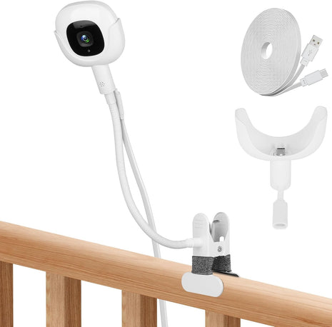 Baby Monitor Clip Charger Mount for Nanit Pro Baby Monitor with Type-C Charging Port Connector Mount and 10FT Power Cable,Travel Monitor Accessory Without Tool or Wall Damage(Camera not Included)