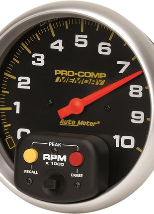 AUTO METER 6801 Pro-Comp Water Resistant Memory Tachometer, 5.000 in.