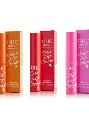 DHC Color Lip Cream 3 Pack, Red, Pink and Apricot