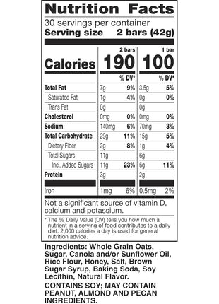 Nature Valley Crunchy Oats 'n Honey Granola Bars, 60 Bars, 44.7 OZ (30 Pouches)