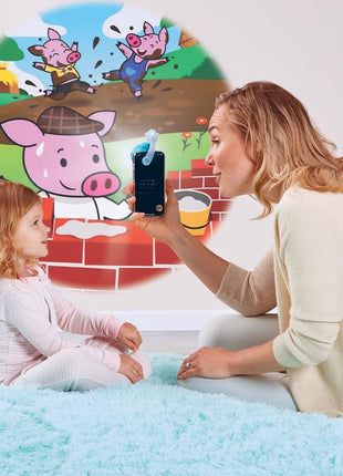 Moonlite Storytime Projector + The Three Little Pigs Single Story | Learning Gift for Children Ages 1 Year and Up, Ideal for Bedtime, Storytime and Family Travel, Storybook Art Projection
