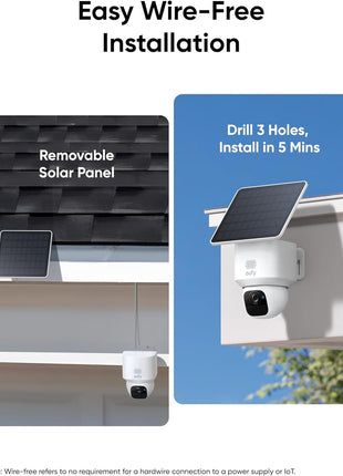 eufy Security SoloCam E30, 2K Solar Security Camera, 360° AI Tracking | Solar Powered, 2K Clarity, AI Detection, Pan & Tilt, No Monthly Fee, Built-in Local Storage, Wireless Outdoor