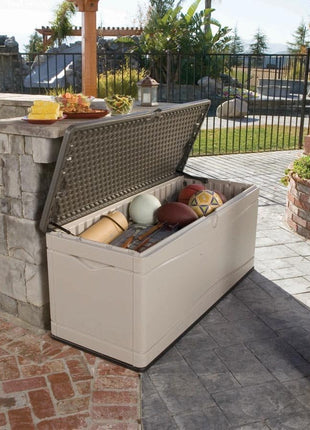 Lifetime 60012 Extra Large Deck Box, 130 Gallon, Desert Sand/Brown