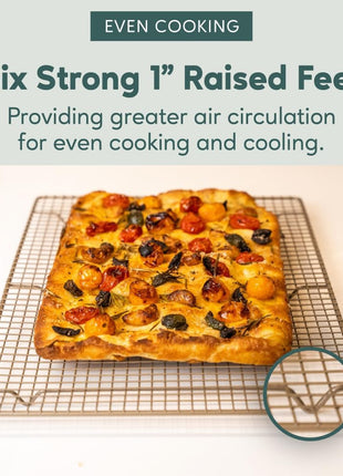 Ultra Cuisine Oven Safe, Dishwasher Safe 100% Stainless Steel Cooling and Baking Rack Set Heavy Duty Tight Wire   11.5 x 16.5 inch   Set of 2   Half Sheet Pan Cooling Racks