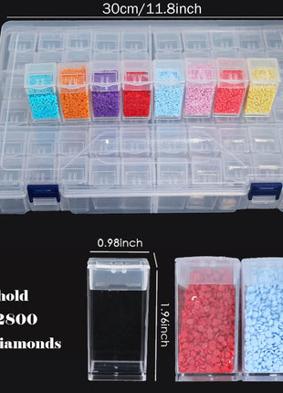 SanerDirect 60 Grids Bead Organizer Box, Diamond Painting Drill Storage Containers, Embroidery Beads Storage Box with Label