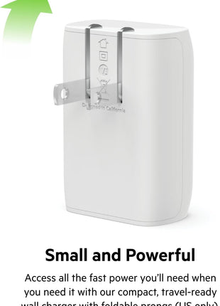 Belkin 30W Compact USB C Charger Block, Fast Charging for Travel | USB-C Power Delivery PPS, Samsung Galaxy S25, iPhone 17, Air, Pro Max, iPad, AirPods, Apple Watch
