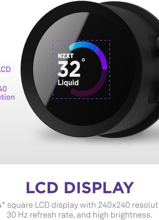NZXT Kraken 360 - RL-KN360-B1-360mm AIO CPU Liquid Cooler - Customizable 1.54" Square LCD Display for Images, Performance Metrics and More - High-Performance Pump - 3 x F120P Fans - Black