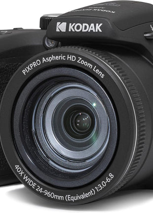 KODAK PIXPRO AZ405 20MP Digital Camera, 40x Optical Zoom, AA, OIS, Black | 1080p Full HD Video, 24mm Wide Angle Lens, 3 Inch LCD, Bridge Camera, Scene Detection, Travel and Wildlife