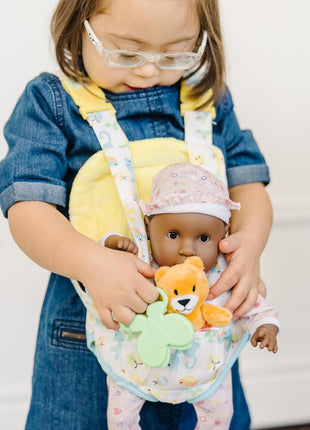 Melissa & Doug Mine to Love Carrier Play Set for Baby Dolls with Toy Bear, Bottle, Rattle, Activity Card