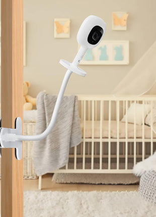 SZAOYU Baby Monitor Mount Compatible with Nanit Pro Smart & Flex Stand, 15.7 inches Flexible Arm, White, Adjustable, Minimalist Style
