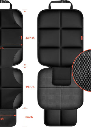 XHYANG Car Seat Protector 1 Pack Car Seat Cushion Mat Thickest Padding,Waterproof 600D Fabric Car Seat Covers for Non-Slip Backing Mesh Pockets for Baby and Pet (Black, 1 Pc)