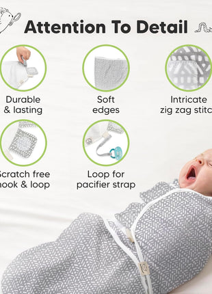KeaBabies 3-Pack Organic Baby Swaddle Sleep Sacks - Swaddles for Newborns, Infant 0-3 Months, Baby Girls, Boys, Soft & Snug Newborn Sleep Sack, Nursery Swaddling Blankets (Nordic)