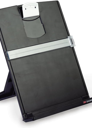 DH340MB 3M Fold-Flat Freestanding Desktop Copyholder, Plastic, 150 Sheet Capacity, Black