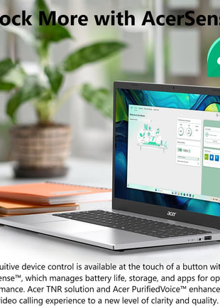 acer Aspire Go 15 AI Ready Laptop | 15.6 inch FHD (1920 x 1080) IPS Display | Intel Core 3 Processor N355 | Intel Graphics | 8GB DDR5 | 128GB UFS | Wi-Fi 6 | Windows 11 Home in S Mode | AG15-32P-39R2