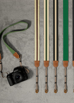 MoKo Camera Strap Compitable with Canon/Sony/Nikon/Minolta/Panasonic/DSLR | Cotton Vintage Camera Strap,Adjustable Neck Shoulder Strap,for Camcorder,Binoculars,for Adults Kids, Black + Beige