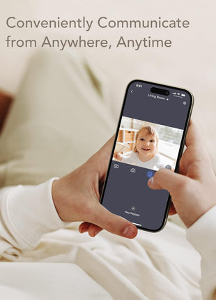 nooie Baby Monitor WiFi Smartphone, Baby Monitor with Camera and Audio 2.4GHz, Motion and Sound Detection, 2K HD Night Vision, Two-Way Audio, SD or Cloud Storage, Compatible with Alexa and Google