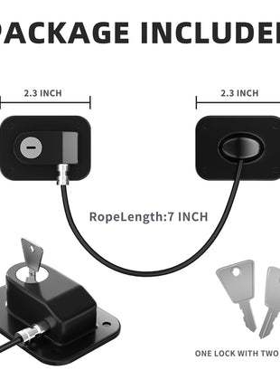 RORMGO Refrigerator Lock 2 Packs, Fridge Lock with Silicone Wire Protection Fridge Locks for Kids Easy to Use and Install Cabinet Locks with Key, Black