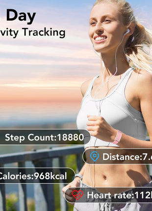 Health Activity Fitness Trackers for Women, 2026 Wearable Smart Bracelet, 120+ Sport Modes Smart Band, All-Day Continuous Heart Rate Blood Pressure Stress HRV Monitor, 24H Sleep Tracker with Free App