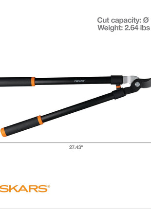 Fiskars 28 inch Loppers for Tree Trimming, Heavy Duty, Rust-Resistant Sharp Bypass Steel Blade Loppers, Branch Cutter up to 1.5 inch Diameter Cut Capacity, Shock-Absorbing Handle, Garden Tools