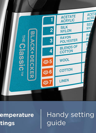 BLACK+DECKER Classic Steam Iron with Aluminum Soleplate
